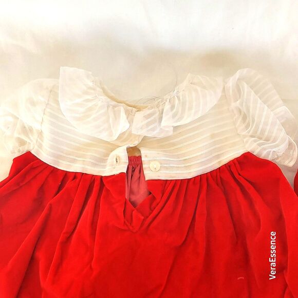 Vtg 90s Expressions Holiday Dress w/ Bloomers 3-6 Months Retro Christmas - Picture 4 of 6